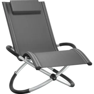 tectake Sonnenliege Paulina, 150 x 73 x 93 cm, grau , Grau , Metall , 73x93x150 cm , Gartenmöbel, Gartenliegen