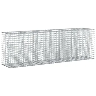 vidaXL Gabionen-Hochbeet 2 stk. 250 x 50 x 80 cm Verzinkter Stahl - Silber