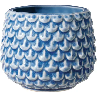 Bloomingville Pinecone Blumentopf, dekorativ, Farbe für den Innenbereich, Retro-Stil, kreativ, S (9,5 cm Ø), Blau, Keramik