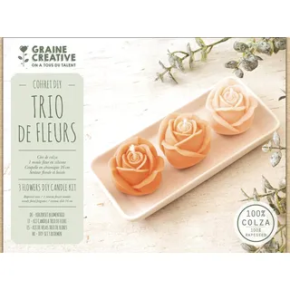 Graine Creative Kerzen selber machen DIY Set - Blumen Trio mit Keramikschale