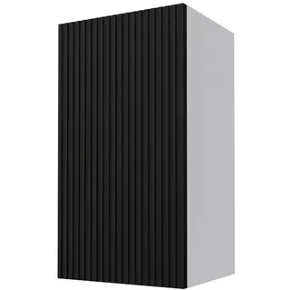 Feldmann-Wohnen Hängeschrank Lamello W2/40 Schwarz Matt / Grau 40 / 32,5 / 72cm , Schwarz, Grau , Holz , Rechteckig , 40x72x32.5 cm , Küchen, Küchenmöbel, Küchenschränke, Küchenoberschränke