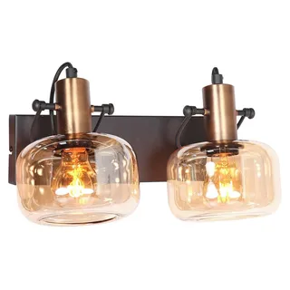 Wandleuchte - bronze - Glaslic - glas metall - designlampe - E27 - 3865BR - Steinhauer - Bronze
