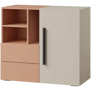 Mirjan24 Kommode Lorin 1D2S Lo08 , Kaschmir, Rosa , Holzwerkstoff , Rechteckig , 91x80x40 cm , Kleinmöbel, Kommoden, Kommoden