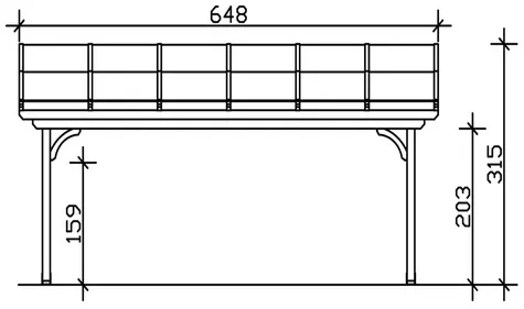 Bild von Skan Holz Terrassenüberdachung Verona 648 cm, schiefergrau