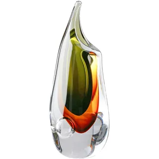 Casablanca by Gilde Vase Finesse braun, grün, klar - Glas - Höhe 30cm - wasserdicht - Blumenvase