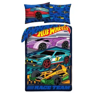 Hot Wheels Mehrfarbig Blau 140 x 200 cm + 70 x 90 cm