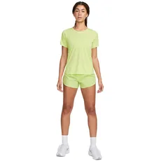 Nike DD5935-736 W NK FAST DF Tempo SHORT Shorts Damen -736 Lemon/Reflective Silver Größe L