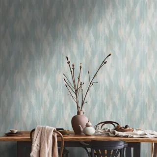 A.S. Création Livingwalls Travel Styles Vliestapete - Tapete mit Karomuster in Türkis und Blau - skandinavische Wandtapete für verschiedene Räume in 10,05 x 0,53 m