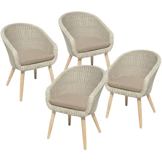 Garden Pleasure Arvada Gartenstuhl 67 x 67 x 84 cm grau 4 St.