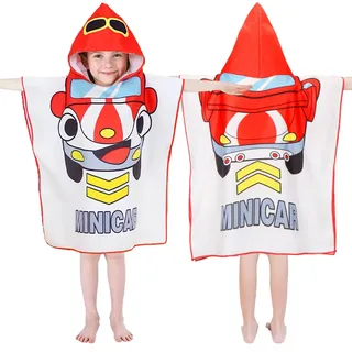 Badeponcho Kinder mit Kapuze, Mikrofaser Poncho Handtuch Auto, Saugfähig Bademantel Badetuch Mädchen, Schwimmen Pool Badetücher Strandtuch für Mädchen Jungen Kleinkind (Kinderhöhe: 85-110cm)