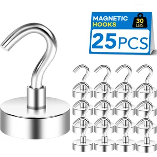 LOVIMAG Robuste Magnethaken, starker Neodym-Magnethaken für Zuhause, Küche, Arbeitsplatz, Büro und Garage, halten bis zu 5,4 kg (25)
