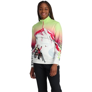 Spyder Sunset Zip T-Neck, Damen, Lime Ice, M