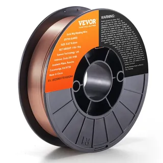 Vevor 1 Rolle Draht ER70S-6 0,8 mm 5 kg MIG-Schweißdraht 200 mm Spulendurchmesser Schweißdrahtrolle 490–670 Mpa Zugfestigkeit Ideal zum Schweißen von Kohlenstoffstahl