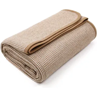 ACUSHLA Merino Wolldecke Campingdecke Kuscheldecke Flauschig Waschbar, Großer Überwurf Ideal für Outdoor-Camping, Alle Jahreszeiten, Geeignet, Twill 3.68 lbs (Warmes Gelb)