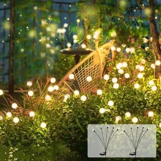Solar Gartenbeleuchtung - LED-Spots - 6 Stück - Wasserfest - Solarstrom - Priklichter - - Schwarz