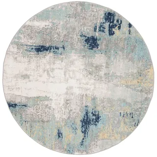 Safavieh Abstrakt Teppich für Wohnzimmer, Esszimmer, Schlafzimmer - Jasper Collection, Kurzer Flor, Grau und Gold, 160 x 160 cm