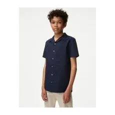 M&S Collection Hemd aus reiner Baumwolle mit aufgesticktem Eidmotiv (2-16 Jahre) - Blue, Blue, 8-9 Y
