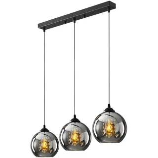 Pendelleuchte Glas Kugel Hängelampe Industrial Deckenlampe Grau