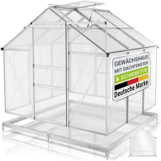Juskys Gewächshaus Aluminium Silberfarben HKP 3 mm 3,6 m2