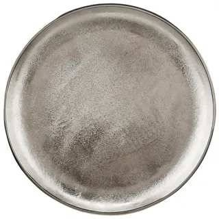 Ambia Home Dekoschale , Nickelfarben , Metall , Uni , rund , Lfgb , handgemacht , Dekoration, Dekoschalen
