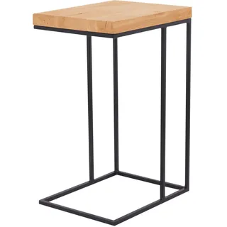 Novel Beistelltisch , Schwarz, Eichefarben , Holz, Metall , Eiche , massiv , rechteckig , 35x69x45 cm , Wohnzimmer, Wohnzimmertische, Beistelltische, Beistelltische Metall