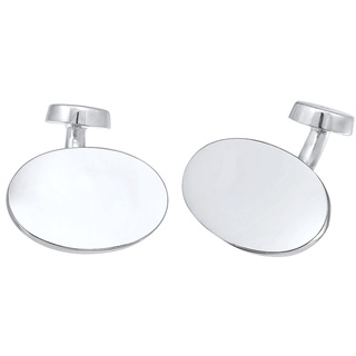 KUZZOI - Oval Plättchen Poliert Elegant 925 Silber Herrenschmuck Herren