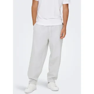 Sweathose ONLY & SONS "ONSCERES WIDE PANT NOOS", Herren, Gr. XXL, N-Gr, grau (super light grau melange), angeraute Sweatware, Obermaterial: 57% Baumwolle, 43% Polyester, meliert, regular fit lang, Hosen Sweathose, Baumwollmischung, relaxed fit