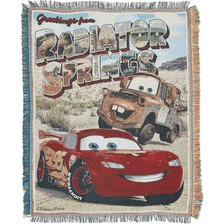 Northwest Disney-Pixars Cars, „Greetings from Radiator Springs“, gewebte Wandteppich-Überwurfdecke, 121,9 x 152,4 cm, Mehrfarbig