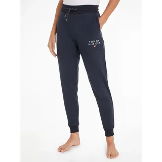 Jogginghose "TRACK PANTS", Damen, Gr. L (40), N-Gr, schwarz (desert, sky), Sweatware, Obermaterial: 50% Baumwolle, 50% Polyester, TOMMY HILFIGER UNDERWEAR, meliert, Basic, bequem knöchellang, Hosen Jogginghose, mit Markenlogo-Aufdruck