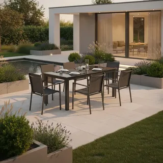 Merxx Semi Ausziehtisch 120 x 70 x 75,5 cm Schwarz