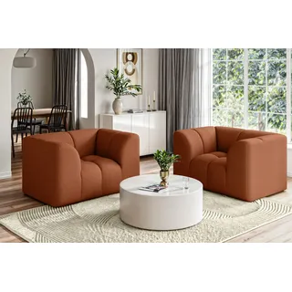 Sessel HOME AFFAIRE "TUURE Verlässliche Qualität, moderne Steppung, Breite 134cm", rot (ziegelrot), B:134cm H:81cm T:94cm, 100% Polyester, Sessel, Sessel, Bubble Optik, hoher Sitzkomfort, Wellenunterfederung