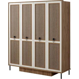 Holzschrank Kleiderschrank Kinderschrank Schrank Holz Braun Design - Braun