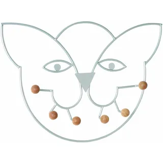 HAKU Möbel Wandgarderobe alu, Massivholz, Metall - Maße: B 48 cm x H 34 cm x T 6,5 cm, Style: Industrial