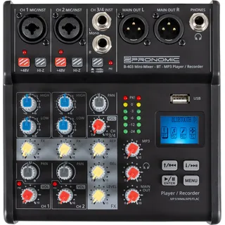 Pronomic B-403 Mini-Mixer mit Bluetooth und USB-Recording