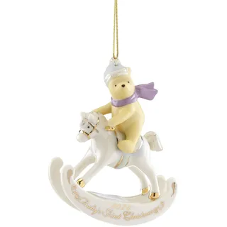 Lenox Winnie The Pooh Weihnachts-Hängeschmuck, 15,9 cm Höhe, Porzellan, Festive Classic, Gelb