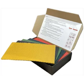 Ubswax Bienenwachsplatten Kerzen Set – 10 farbige Wachsplatten 20x12 cm mit Docht – Kerzen selber machen DIY – Bastelset aus Bienenwachs für kreative Projekte (Multicolor)