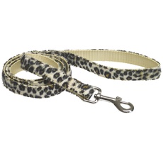 CHAPUIS SELLERIE SLA375 Hunde- und Katzenleine - Velours-Gurt Leoparden-Look - Breite 10 mm - Länge 1,20 m - Größe XS