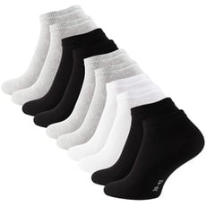 Bild von 10 Paar Essentials Sneaker Socken, Baumwolle, schwarz weiss grau, Gr. 43-46