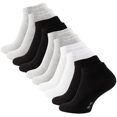 Bild 10 Paar Essentials Sneaker Socken, Baumwolle, schwarz weiss grau, Gr. 43-46