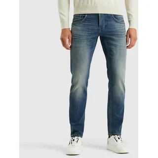 Tapered-fit-Jeans PME LEGEND "Jeans Carior PTR450", Herren, Gr. 34, Länge 34, blau (bright true blau), Denim/Jeans, Obermaterial: 98% Baumwolle, 2% Elasthan, unifarben, regular fit knöchellang, Jeans Tapered-fit-Jeans, im Five-Pocket Style