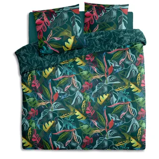 Bettwäsche-Set SELVA, 240 x 220 + 65 x 65 cm, Baumwolle - Bunt