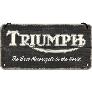 Nostalgic Art Triumph - Logo Black Wood, Hängeschild - 20 cm x 10 cm