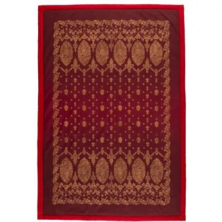 BASSETTI Gold Decor Plaid aus 100% Baumwolle in der Farbe Bordeaux R1, Maße: 135X190 cm - 9333418