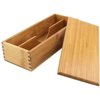 Gsycle Essstäbchen Box Aufbewahrung, Japanischer Stil, Besteckkasten Holz Besteckmesser Aus Holz Besteckkasten Mit Deckel Für Essstäbchen Löffel Gabel Messer Silberwaren Utensilien