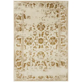 benuta Vintage-Teppich, Creme, Gelb, Kunststoff, Vintage, Rechteckig , im Style: Orient Style - pflegeleicht, Teppiche - Creme/Gelb 200x300 cm - Kunstfaser -