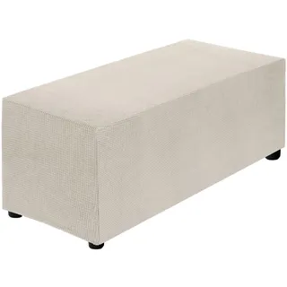 QUARKZMAN Hocker Bezug, Länge:130-160cm / 51"-63" Schonbezug Hockerbezug, Strandmon Bezug für Fußhocker, Stretch Bezug Waschbar Abdeckung Überzug Hocker Protector - Beige