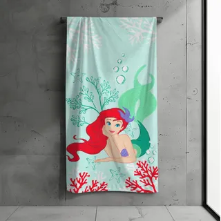 MTOnlinehandel Badetuch, Kinder, 70x140cm, 100% Baumwolle, weiches, saugfähiges Handtuch, Strandtuch für Jungen und Mädchen (Arielle)