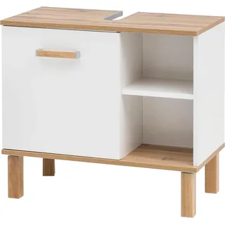 Schildmeyer Waschbeckenunterschrank »Padua« Füße aus Massivholz weiß