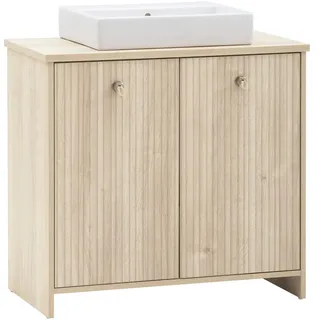 Schildmeyer Waschtisch 2 Türen 83,2 x 89,4 x 45 cm Braun/Weiß