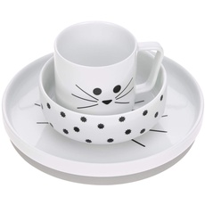 Bild von Geschirrset Porzellan Kindergeschirrset Teller Schüssel Tasse mit Silikonring rutschfest Kindergeschirr/ Little Chums Cat